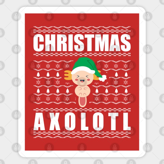 Christmas Axolotl Ugly Xmas Sweater Magnet by JaiStore